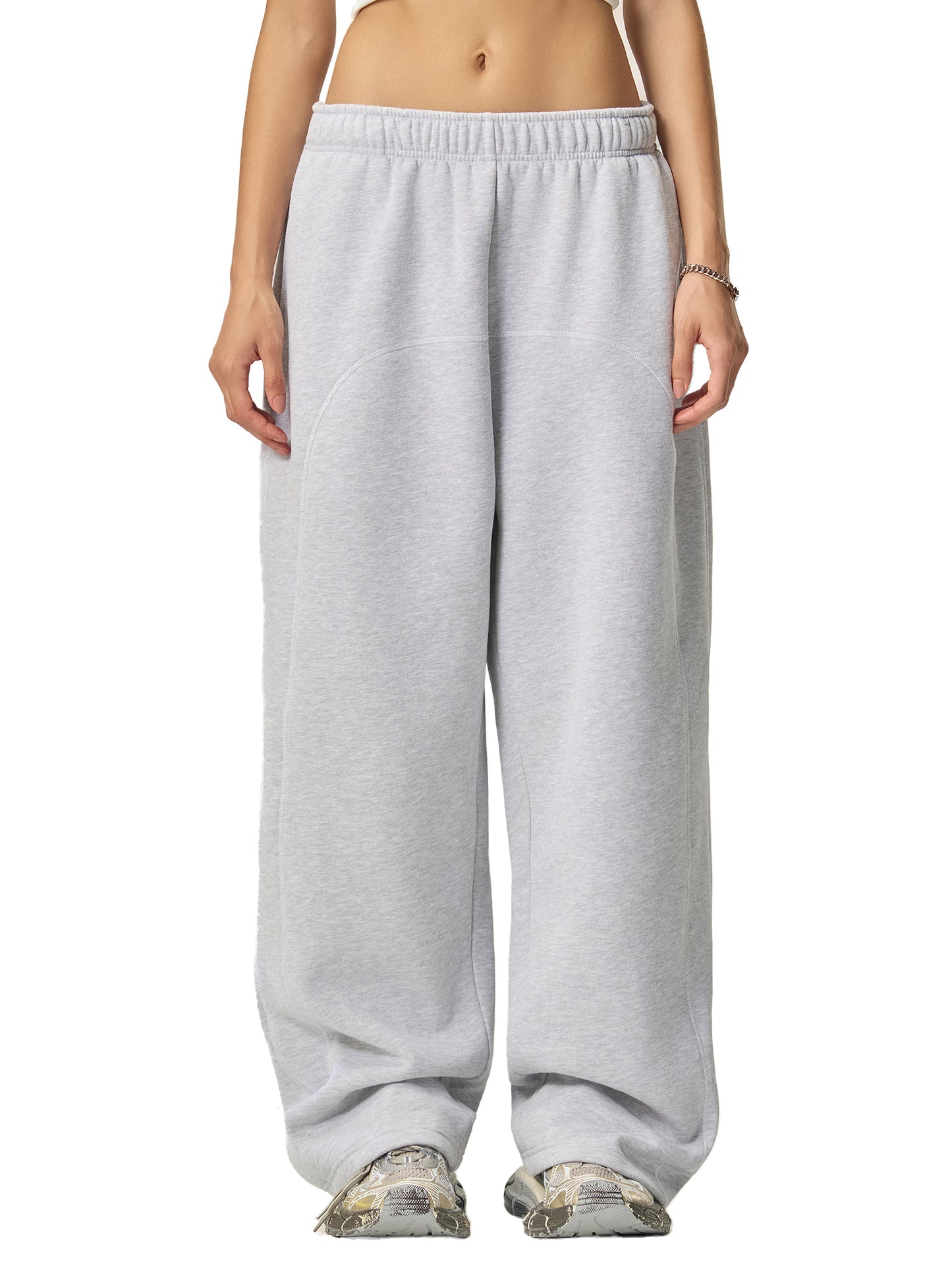 Contrast-Stitched Fleece Sweatpants